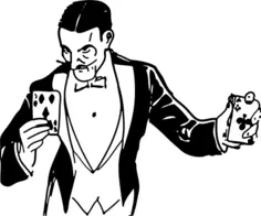 Card trick vector drawing