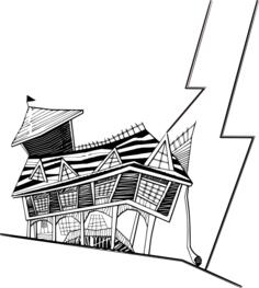 Crooked house vector image