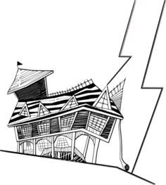 Crooked house vector image