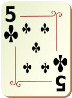 Five of clubs vector image