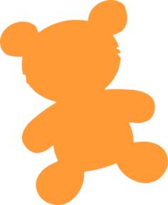 Bear toy silhouette vector image