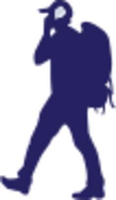 Backpacker on a phone vector image