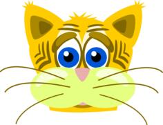Sad tiger cat vector graphics