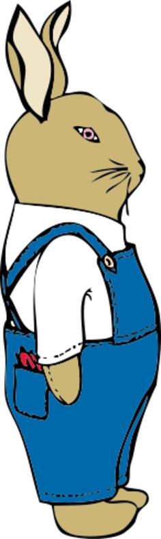 Bunny in overalls vector clip art