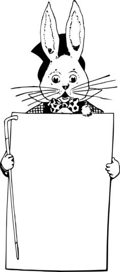 Easter bunny announcement board vector image