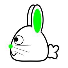 Spring bunny with green ears vector illustration