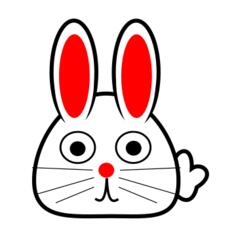 Spring bunny with red ears vector drawing