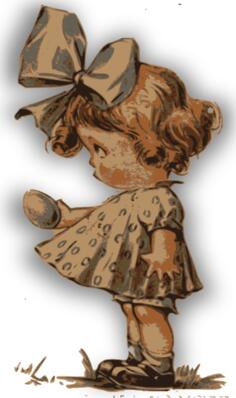 Child and egg vector image