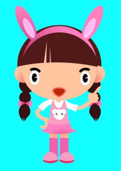 Bunny girl vector illustration