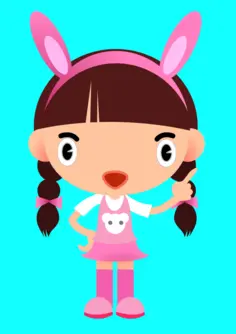 Bunny girl vector illustration
