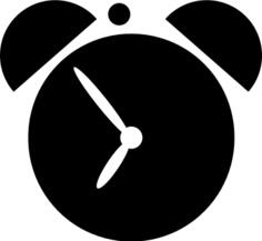 Alarm clock vector silhouette