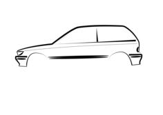 Car outline vector graphics