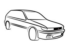 Car outline vector graphics