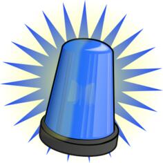 Blue signal light vector clip art