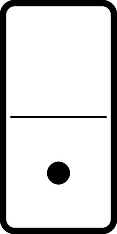 Vector image of domino tile with one dot