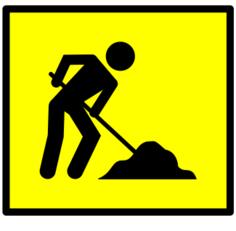 Roadworks ahead vector road sign