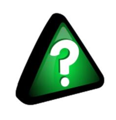 Vector drawing of question mark in green triangle