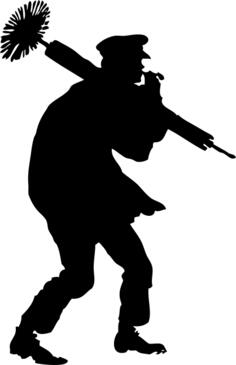 Chimney sweep silhouette vector drawing