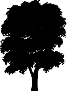 Silhouette of tree vector clip art