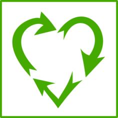 Eco love recycling vector icon