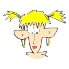 Cartoon lady with flap ears vector image