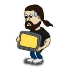 Comic character with a TV set vector image