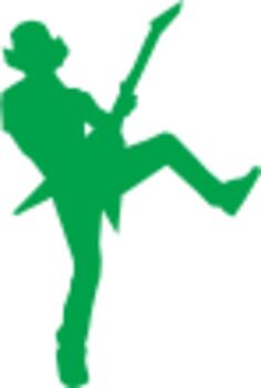 Silhouette of guitar hero vector illustration