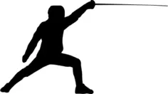 Vector silhouette of a fencer