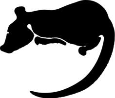 Vector silhouette clip art of rat