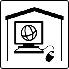 Hotel has internet in room vector icon