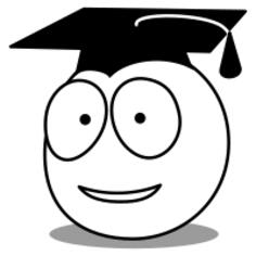 Comic graduate vector portrait