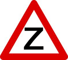 Vector drawing of traffic sign in triangle