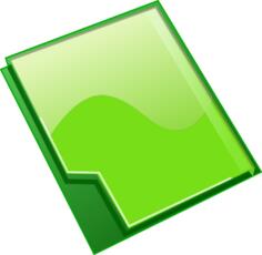 Closed green folder vector clip art