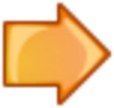 Orange arrow pointing right vector illustration
