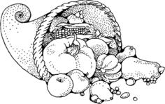 Horn of vegetables vector image