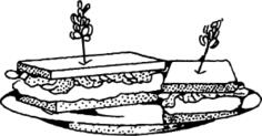 Sandwich serving vector image