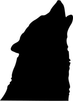 Wolf howling vector drawing