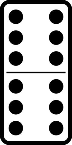 Domino tile double six vector graphics