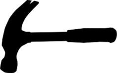 Hammer vector silhouette