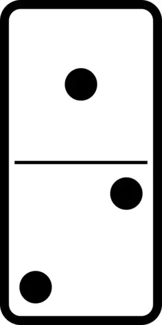 Domino tile 1-2 vector clip art