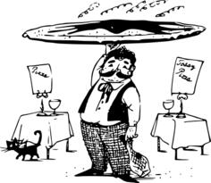 Pizzeria waiter vector image