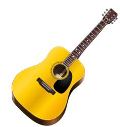 Acoustic guitar photo-realisitc vector drawing