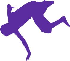 Silhouette of break dancer vector clip art