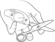 Scissors in hand vector image