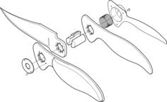Pocket knife - exploded view vector image