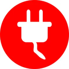 Power plug and cable vector symbol