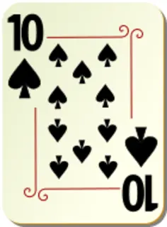Ten of spades playing card vector illustration