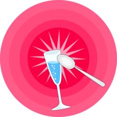 Party glass, plate and spoon vector image