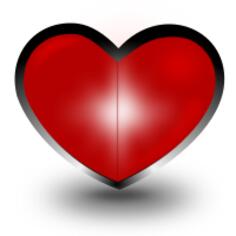 Heart with black outline vector illustration
