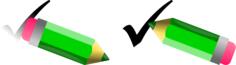 Check-uncheck with pencil vector image